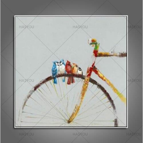 Aritist handpainted canvas oil painting colorful birds canvas art lovely bird picture home decoration wall abstract oil painting