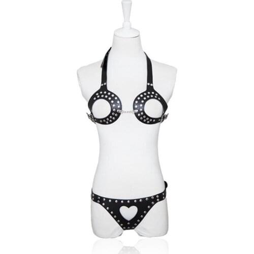 Sex Toys Leather Heart-shaped Clothes With Leather Nails Sexy Supplies Leather Adjustable Iron Nail Clothes Clothing