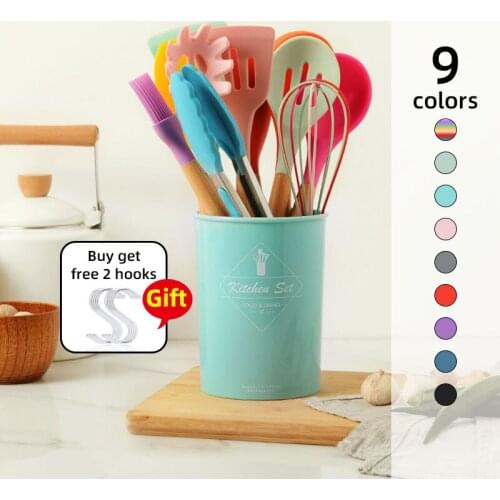 Silicone de Cocina accessories tools set cooking spoon espatula small tools kichen menaje spatula wooden tools kitchenware