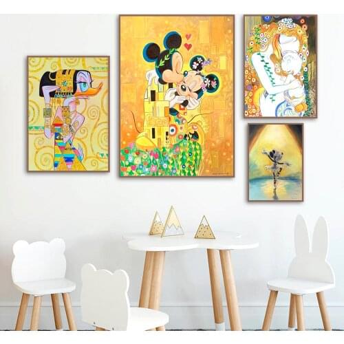 Funny Disney Art Mickey Mouse Spoof Famous Painting Art On Canvas Prints Wall Decor Donald Duck Poster Pictures For Living Room