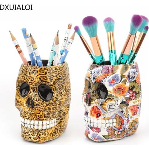 Modern water transfer desktop storage tube Round pen holder Beauty tools storage and finishing makeup brush holder Home decor