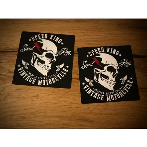 Speed King Skull Sticker Vintage Motorcycle Bobber Scrambler Hot Rod # 086 car decal car accessories