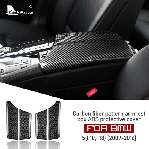ABS Carbon Fiber Texture for BMW 5 Series F10 F18 520i 525d 523i 2009-2016 Accessories Interior Car Armrest Box Protective Cover