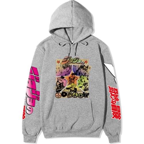 JOJOs Bizarre Adventure Cosplay Japanese Anime Fashion Casual Cartoon Printed Pattern Unisex Sweatshirt and Fleece Hoodie
