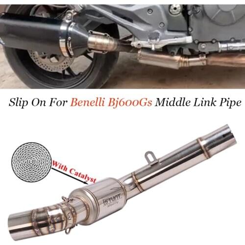 Motorcycle Exhaust Slip On For Benelli Bj600Gs Modified Side Line Middle Connecting Tube Without Muffler Catalyst Connection