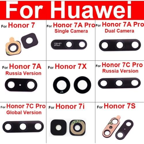 Rear Back Camera Glass Lens For Huawei Honor 7 7i 7S 7A 7C 7X Lite Pro Camera Glass Lens Glass + Sticker Replacement Repair