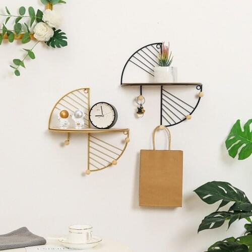 Iron Art Creative Storage Display Shelf Wall Hanging Storage Rack Living Room Decorative Frame Living Room Office Home Accessory