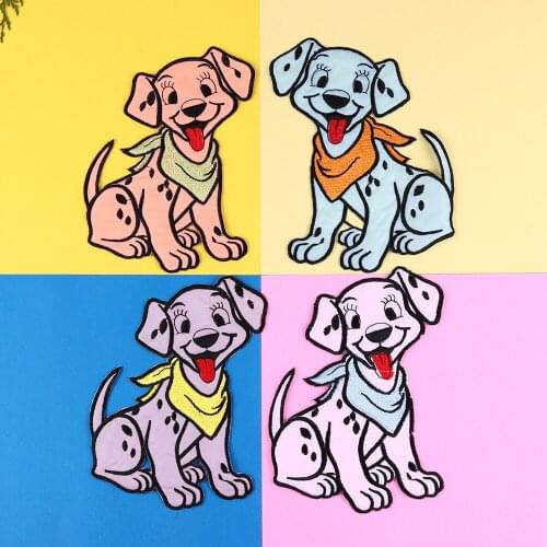 Animal Spotted dog Embroidered Patches Iron On Exquisite personality Appliques Diy Coats Hats Bags Badges Accessories