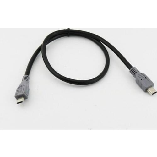 1pcs 50cm/1M Mini USB B Male To Micro B Male 5 Pin OTG Converter Adapter Lead Data Cable