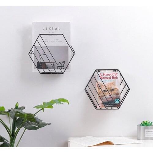 1PC New Iron Nordic Minimalist Magazine Rack Magazine Storage Rack Newspaper Racks Living Room Wall Decorations JL 238