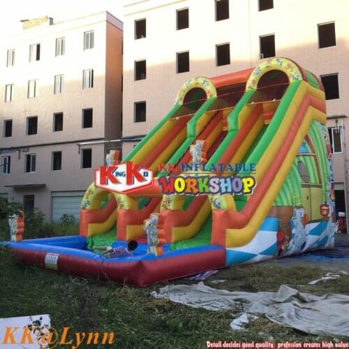 2020 New PVC Moving Wet Park Inflatable Swimming Pool Street Water Slide For Outdoor Use