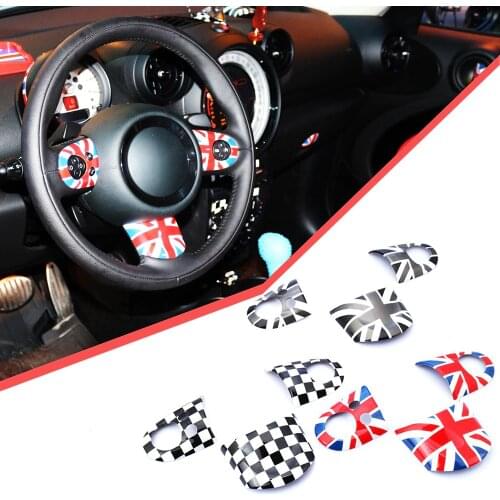 3pcs Union Jack Car Steering Wheel Sticker Cover Decoration for Mini Cooper JCW Clubman R55 R56 R57 R58 R59 R60 R61 Car Styling