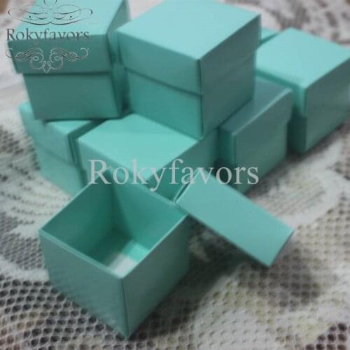 30PCS 5cmx5cmx5cm Square Robin’s egg Blue Candy Boxes Favors Wedding Party Gifts Blue Anniversary Chocolate Sweet Packages