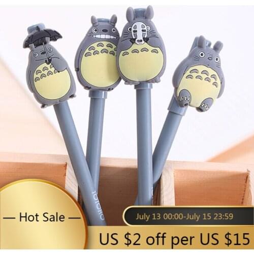 4 Pcs Totoro Unisex Pen Cartoon Cute My Neighbor Gel Ink Pens Signature Escolar Papelaria Stationery