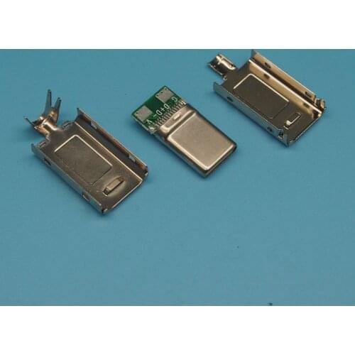 5set USB3.1TypeC male plug 2.0 charging / data welding board stretch welding wire with iron shell