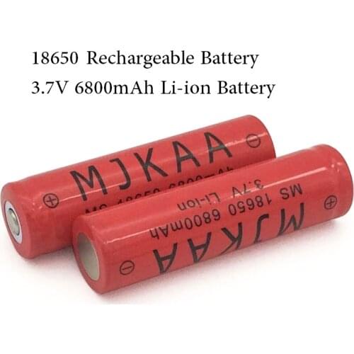 MJKAA 2pcs/lot 18650 3.7V 6800mAh Battery Rechargeable 18650 Li-ion Lithium Battery for Flashlight Torch Laser Pen Lamp For Toy