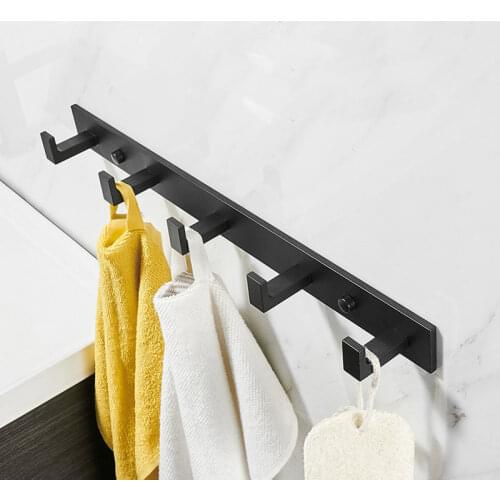 Bathroom Aluminum Robe Hook Mounted Towel Hook Shower Supplies Hooks Coat Rack Wall Mounted Duty Hanger Bathroom Accessories