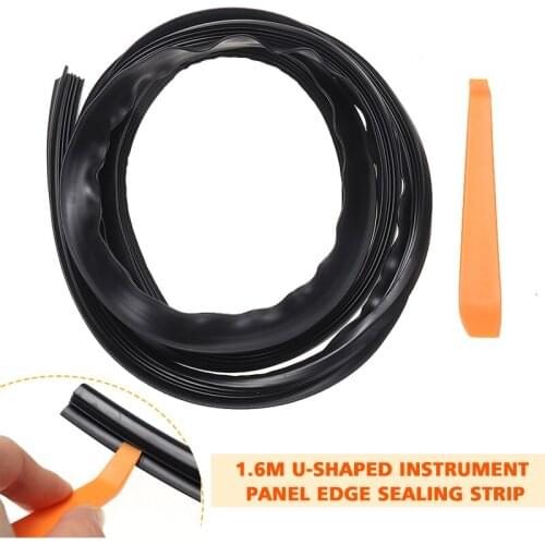Car Rubber Sealing Strip 1.6M Dashboard Sealing Strips Car Windshield U-Type Shape Sound Insulation Auto Dashboard Seal Strips