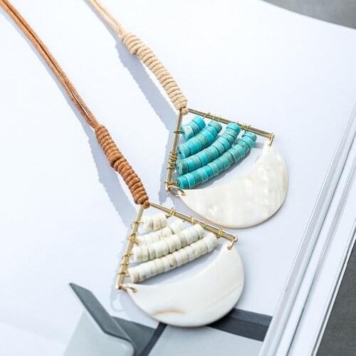 Bohemia Women Jewelry Long Necklace Chokers Shell & Nature Stone Beads Pendant Beads Jewellery necklaces & pendants 2020 Hotsale