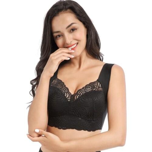 Large size bra ladies lace push high close push high soft gathered underwear 34-120CDE