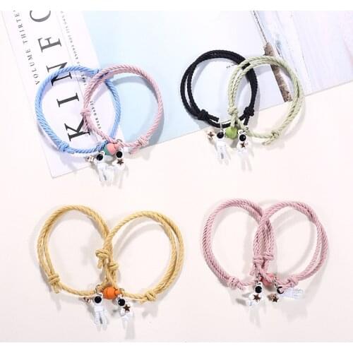 2pc Magnet Attraction Bracelet Couple Friend Rope Bracelet Creative Valentines day Gifts Friendship Cute Star Astronaut Bracele