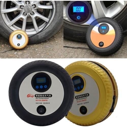 Digital Electric Mini Tire Inflator Car Auto Air pump Portable Air Compressor Pump 260 PSI Car Air Compressor for Car Motorcycle