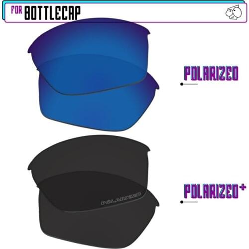 EZReplace Polarized Replacement Lenses for - Oakley Bottlecap Sunglasses - BlackPPlus-SapphireP