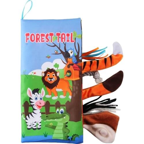 Toys for children 3D Animal Tails Cloth Book Baby Puzzle Educational Learning Toy funny gifts