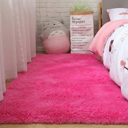 Plush soft European bedroom carpet Short hair hair bedside bay window cushion sofa cushion white red window carpet