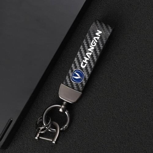 Leather Keychain 360 Degree Rotating Horseshoe Rings for changan CS75 CS15 CS95 CS35 plus CS55 CS85 eado alsvin CS75 PLUS car