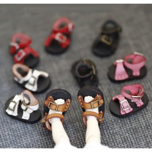 Doll shoes ob11 fashion vintage cowhide sandals for YMY, BODY9, molly, DDF body, GSC, 1/12 bjd doll shoes doll accessories