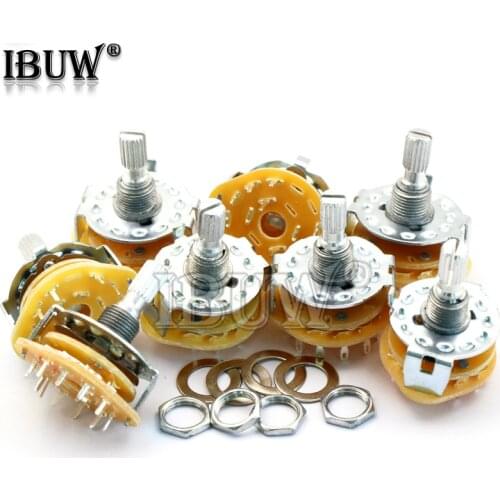 2PCS RS25 Band switch 2P4T 2P5T 2P6T 3P3T 3P4T Mount Rotary Switch Selector Band Pole Position Knob Switch Band Switches