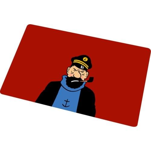 Cartoon Tintin Adventure Car Horse Nostalgic Home Doormat Corridor Kitchen Carpet Indoor Outdoor Welcome Non-Slip Floor Mat 60cm