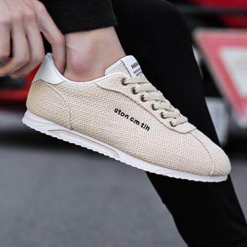 Men Shoes Sneakers 2021 New Linen Shoes Mens White Shoes Mens Board Shoes Shoes Zapatillas Hombre Chaussure Homme