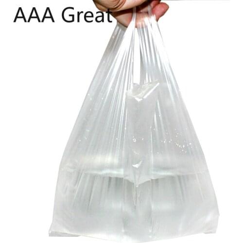 New Popular Useful Plastic Shopping Bag Transparent Shopping Bag Supermarket Plastic Bags With Handle Food Packaging Clothing