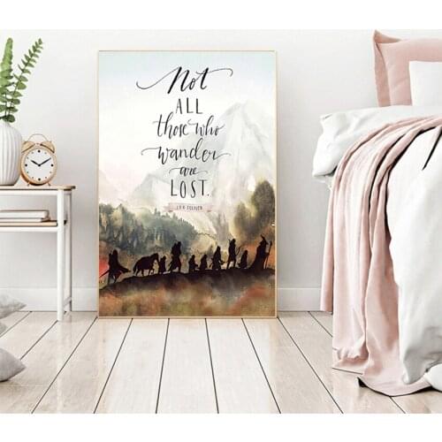 Quotes Prints for Living Room Home Decor Fantasy Literature Movie Poster Wall Art Canvas Painting Picture J.R.R. Tolkien