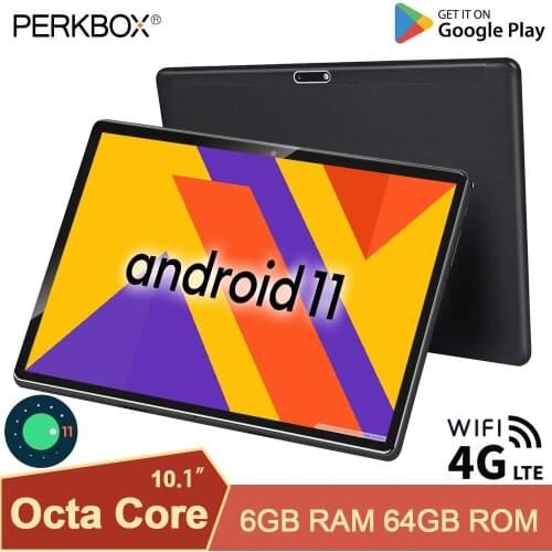 Планшет 10 дюймов Android 10.0 Tablet Octa Core 6GB RAM 64GB ROM 2.5D Glass HD IPS Screen 4G LTE Wi-Fi Bluetooth GPS Media Pad