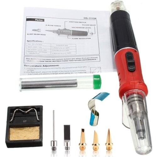 HS-1115K 10 in 1 Professional Butane Gas Soldering Iron Kit Cordless Welding Torch Solder Tool Kit Than MT-100 1937 1934