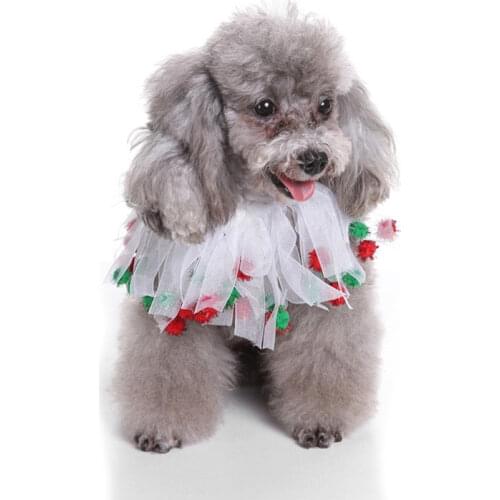 20PC/Lot Christmas Dog Accessories Small Large Dogs Tulle Collar Scarf Dog Ties Holiday Pet Supplies