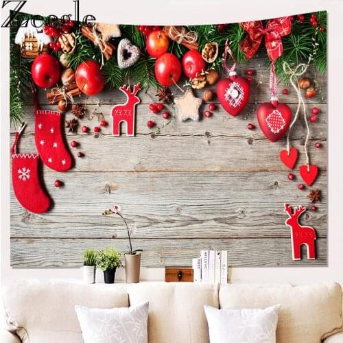 Zeegle Christmas Tapestry Waterproof Decoration Living Room Bedside Wall Hanging 3D Printed Sofa Christmas Decorations for Home