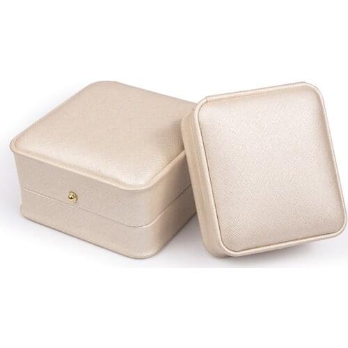 New Pearl Pu Leather Jewelry Box Waist Cross Pattern Buckle Decorative Ring Bracelet Necklace Packaging There Color Available