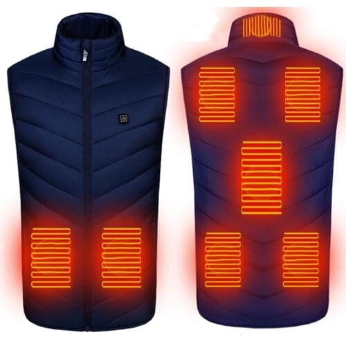 8 Areas Heating Vest Jacket Men USB Infrared Sleevless Heated Jacket Thermal Clothing Waistcoat for Riding Hunting