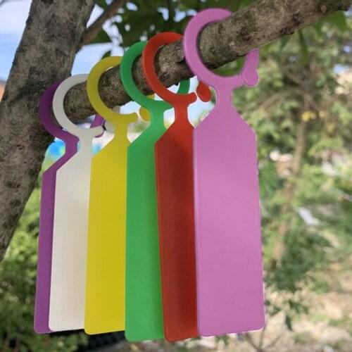 100 Pieces Of Ring Plastic Hanging Tags Garden Plant Pot Tag Reusable Waterproof Thick Hook Tree Tag Decoration Tool