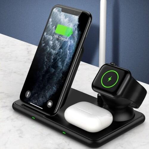 15W Phone Earphone Watch 4in1 Wireless Magnetic Charger Stand Wireless Charger Creative Desktop Charging Stand