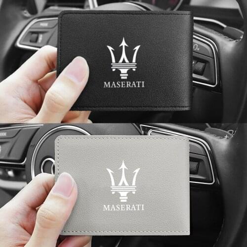 2021 Car Accessories Women Men Wallet Purse For Maserati High-grade Fur Style Travel ID Credit Card Holder Packet Bags Pouch