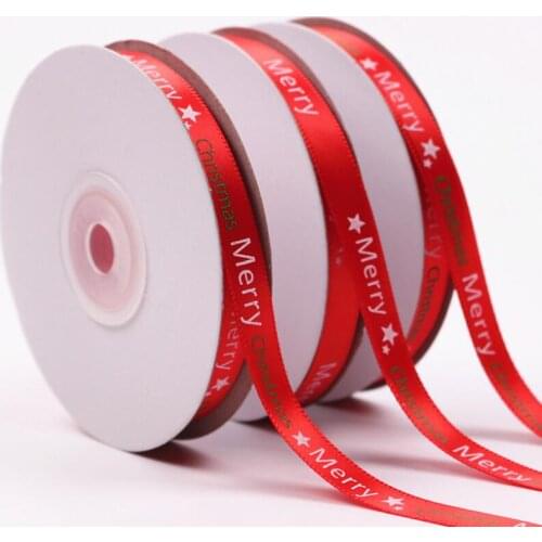 25Yardsx1cm Christmas Colorful Satin Ribbon Packing Tape DIY Crafts Gift Packing Belt Bow For Sewing Accessories Xmas Tree Decor