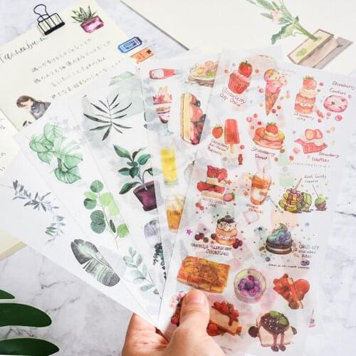 3pcs/set Cartoon Flowers Leaves Sticker DIY Diary Decor Stickers Scrapbook Cute Stationery Journal Supplies Cute Stickers