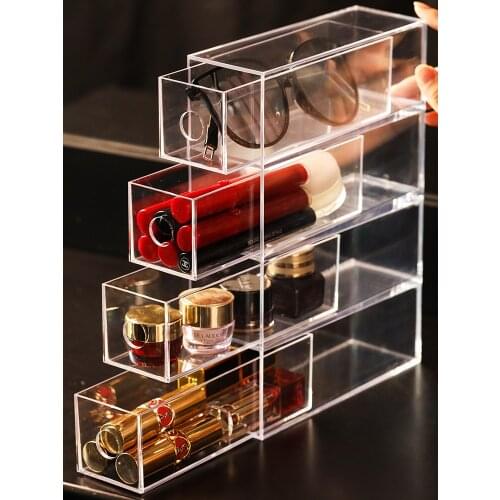 4 Layers Cosmetic Storage Box Pen Holder Stationery Storage Box Jewelry Classification Glasses Display Stand Large-Capacity Box