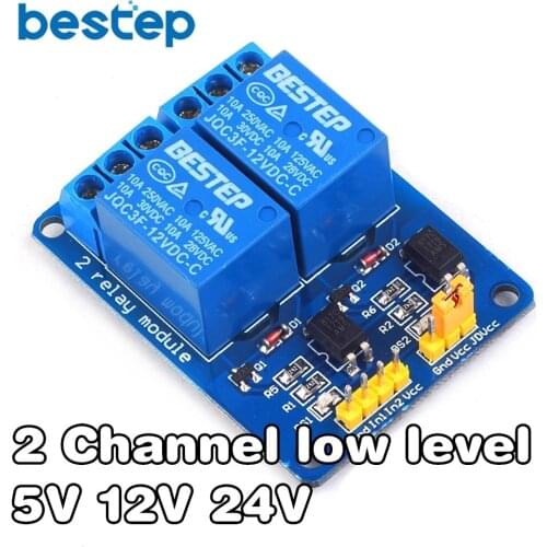 5V 12V 24V 2 Channel Relay Module Low Level Trigger with Optocoupler Relay Output 2 way Relay Module for Arduino