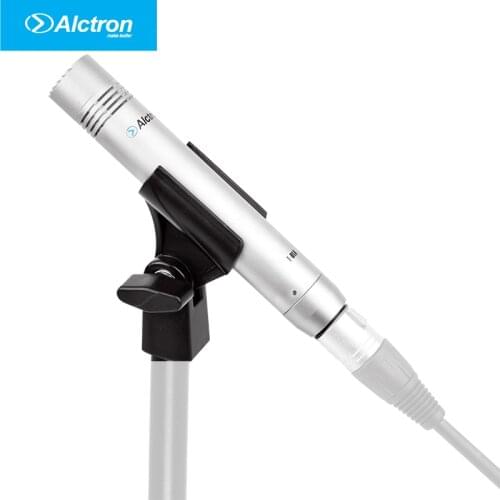 Alctron T-01A Instrument Mic with mic clip, slim housing, silver in fashion, Pencil Condenser Microphone,Instrument studio mic